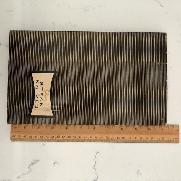 Robinson Steak Knife Set (6) in Original Box VTG-Hollow Antler Style Handles - Picture 5 of 7